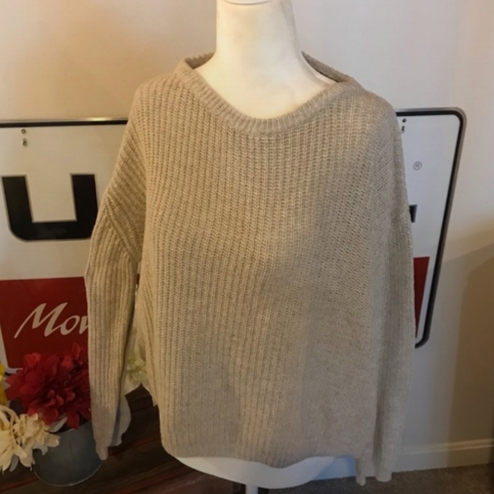 Brandy Melville Crop Beige Tan Sweater OS
